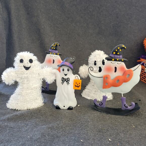 Halloween ghosts Lot 2 Tinsel 2 Metal 1 Plastic Party Decor - Picture 1 of 5